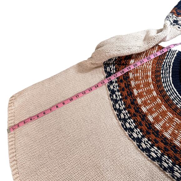Madewell NEW Brookdale Fair Isle Turtleneck Sweater Alpaca Cream Navy Orange XXL - Picture 14 of 15